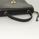 BALLY Hand Bag Leather Black Gold Auth ti3253-7