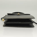 BALLY Hand Bag Leather Black Gold Auth ti3253-5