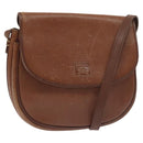 BURBERRY Shoulder Bag Leather Brown Gold Auth ti3255-1