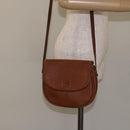 BURBERRY Shoulder Bag Leather Brown Gold Auth ti3255-21