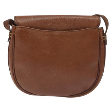 BURBERRY Shoulder Bag Leather Brown Gold Auth ti3255 - 0