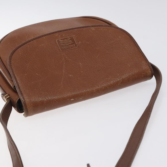BURBERRY Shoulder Bag Leather Brown Gold Auth ti3255