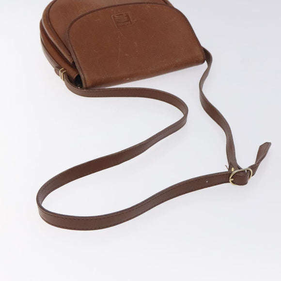 BURBERRY Shoulder Bag Leather Brown Gold Auth ti3255