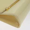BALLY Chain Shoulder Bag Patent Leather Yellow Gold Auth ti3256-14