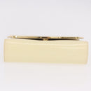 BALLY Schultertasche Kette Lackleder Gelbgold Auth ti3256-19