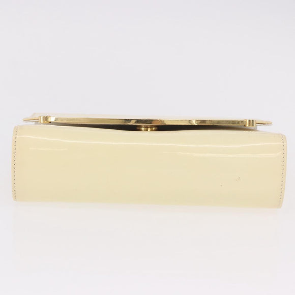 BALLY Schultertasche Kette Lackleder Gelbgold Auth ti3256