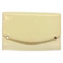 BALLY Chain Shoulder Bag Patent Leather Yellow Gold Auth ti3256-13