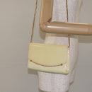 BALLY Chain Shoulder Bag Patent Leather Yellow Gold Auth ti3256-20