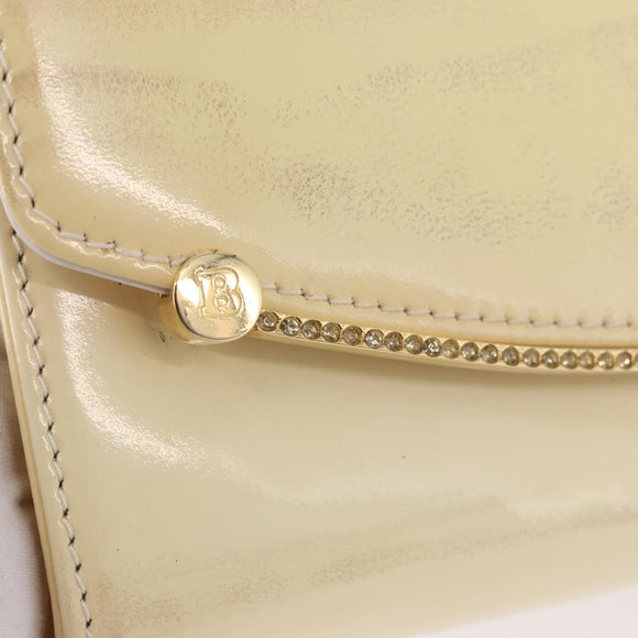 BALLY Schultertasche Kette Lackleder Gelbgold Auth ti3256