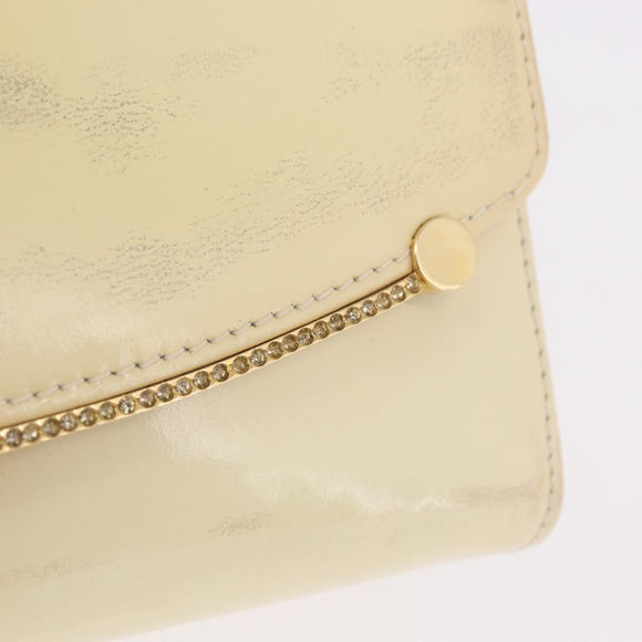BALLY Schultertasche Kette Lackleder Gelbgold Auth ti3256