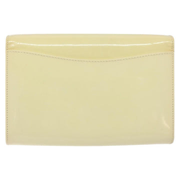 BALLY Chain Shoulder Bag Patent Leather Yellow Gold Auth ti3256 - 0