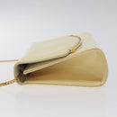 BALLY Chain Shoulder Bag Patent Leather Yellow Gold Auth ti3256-4