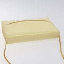 BALLY Chain Shoulder Bag Patent Leather Yellow Gold Auth ti3256-6