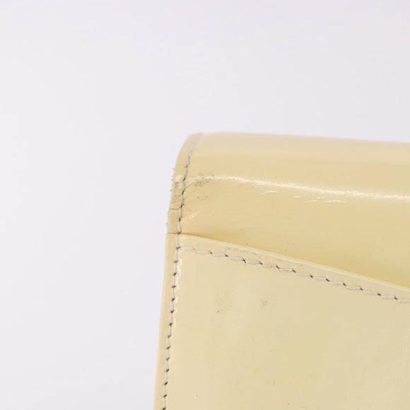 BALLY Schultertasche Kette Lackleder Gelbgold Auth ti3256