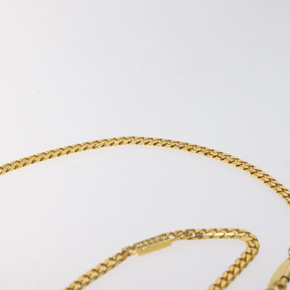 BALLY Chain Shoulder Bag Patent Leather Yellow Gold Auth ti3256