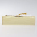 BALLY Chain Shoulder Bag Patent Leather Yellow Gold Auth ti3256-5