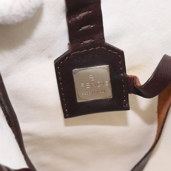 FENDI Zucca Canvas Hand Bag Beige Brown Auth ti3258