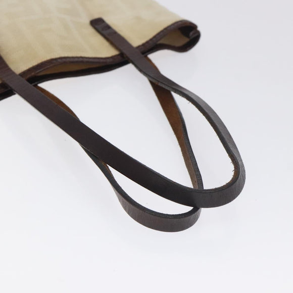 FENDI Zucca Canvas Hand Bag Beige Brown Auth ti3258