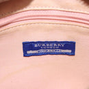 BURBERRY Nova Check Blue Label Shoulder Bag Nylon Red Silver Auth ti3261-18