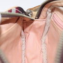 BURBERRY Nova Check Blue Label Shoulder Bag Nylon Red Silver Auth ti3261-20