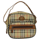 Burberrys Nova Check Shoulder Bag Canvas Beige Gold Auth ti3262-1