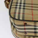 Burberrys Nova Check Shoulder Bag Canvas Beige Gold Auth ti3262-15