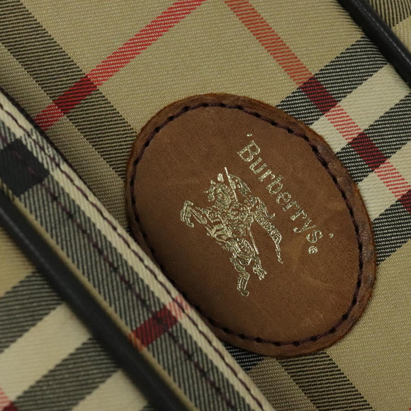 Burberrys Nova Check Shoulder Bag Canvas Beige Gold Auth ti3262