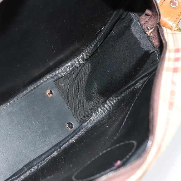 Burberrys Nova Check Shoulder Bag Canvas Beige Gold Auth ti3262