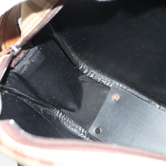 Burberrys Nova Check Shoulder Bag Canvas Beige Gold Auth ti3262