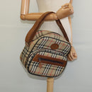 Burberrys Nova Check Shoulder Bag Canvas Beige Gold Auth ti3262-19