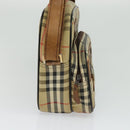 Burberrys Nova Check Shoulder Bag Canvas Beige Gold Auth ti3262-3