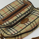 Burberrys Nova Check Shoulder Bag Canvas Beige Gold Auth ti3262-6