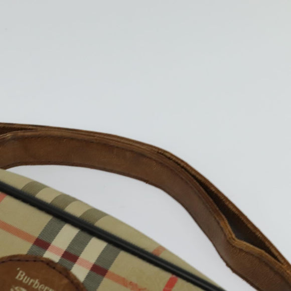 Burberrys Nova Check Shoulder Bag Canvas Beige Gold Auth ti3262