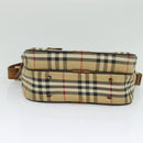 Burberrys Nova Check Shoulder Bag Canvas Beige Gold Auth ti3262-5