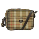Burberrys Nova Check Shoulder Bag Canvas Beige Gold Auth ti3263-1