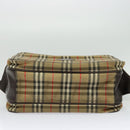 Burberrys Nova Check Shoulder Bag Canvas Beige Gold Auth ti3263-5