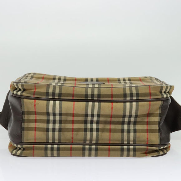 Burberrys Nova Check Shoulder Bag Canvas Beige Gold Auth ti3263