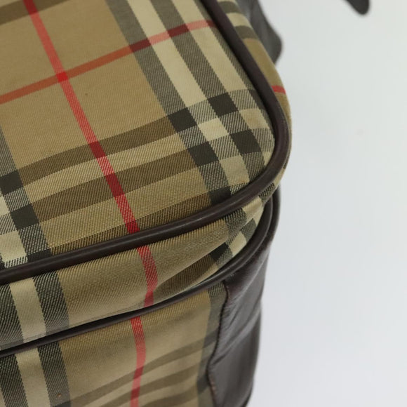 Burberrys Nova Check Shoulder Bag Canvas Beige Gold Auth ti3263