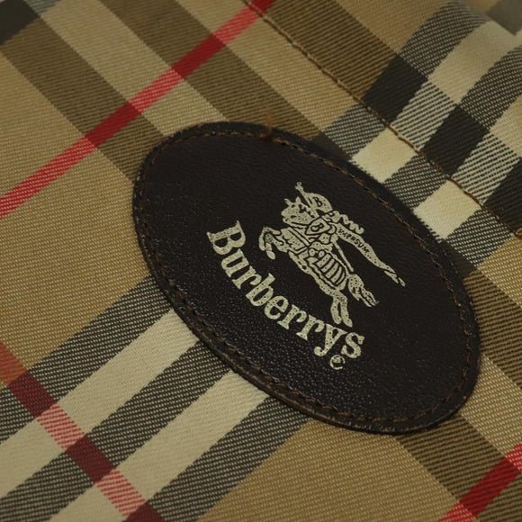 Burberrys Nova Check Shoulder Bag Canvas Beige Gold Auth ti3263