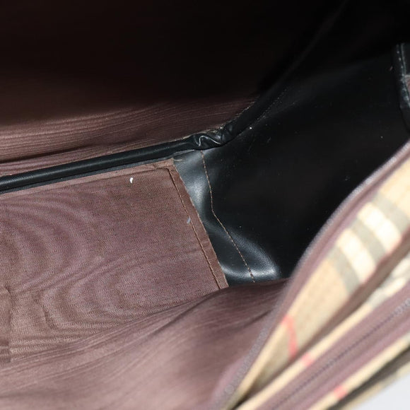 Burberrys Nova Check Shoulder Bag Canvas Beige Gold Auth ti3263