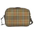 Burberrys Nova Check Shoulder Bag Canvas Beige Gold Auth ti3263-2