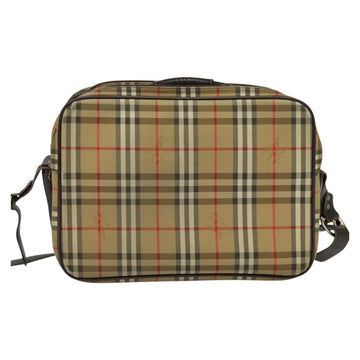 Burberrys Nova Check Shoulder Bag Canvas Beige Gold Auth ti3263 - 0