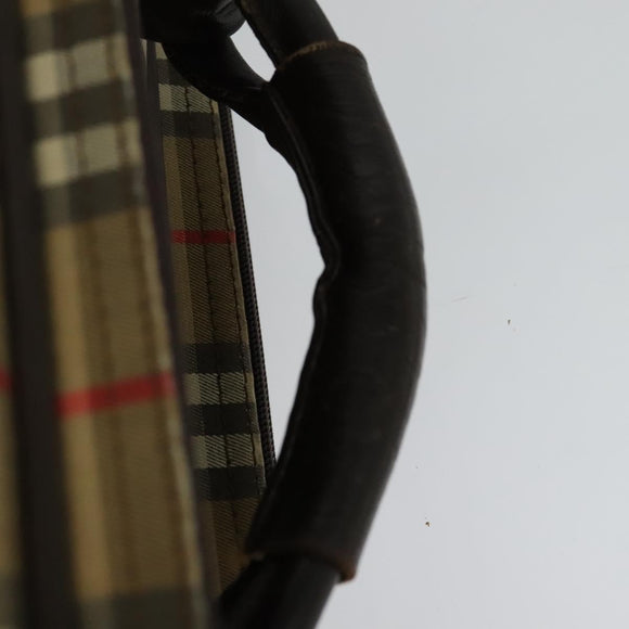 Burberrys Nova Check Shoulder Bag Canvas Beige Gold Auth ti3263