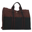 HERMES Fourre Tout MM Hand Bag Canvas Navy Auth ti3264-1