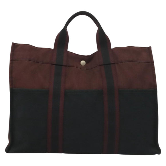 HERMES Fourre Tout MM Hand Bag Canvas Navy Auth ti3264