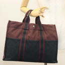 HERMES Fourre Tout MM Hand Bag Canvas Navy Auth ti3264-22