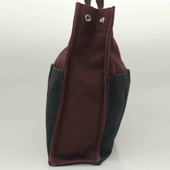 HERMES Fourre Tout MM Hand Bag Canvas Navy Auth ti3264