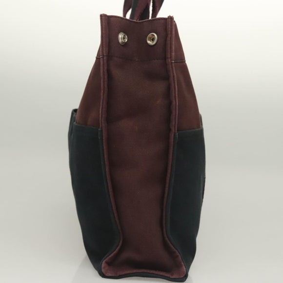 HERMES Fourre Tout MM Hand Bag Canvas Navy Auth ti3264