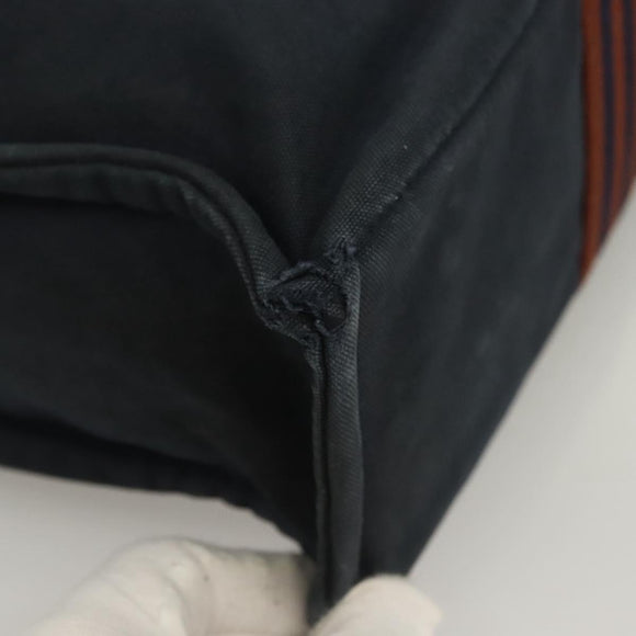 HERMES Fourre Tout MM Hand Bag Canvas Navy Auth ti3265