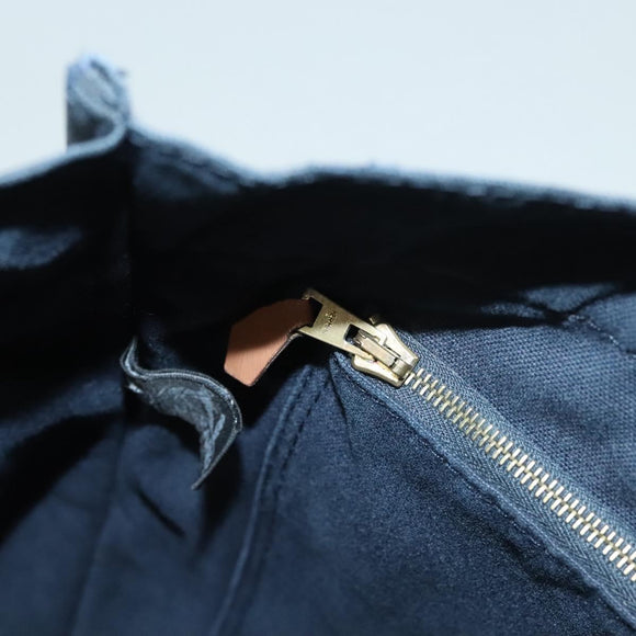 HERMES Fourre Tout MM Hand Bag Canvas Navy Auth ti3265